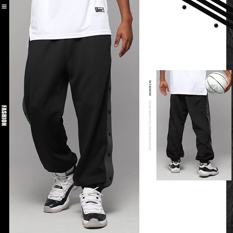 Pantaloni da jogging casual da uomo, lunghi, estivi, sottili, di tendenza nazionale, con bottoni, per ragazzi e ragazze_voghion.com