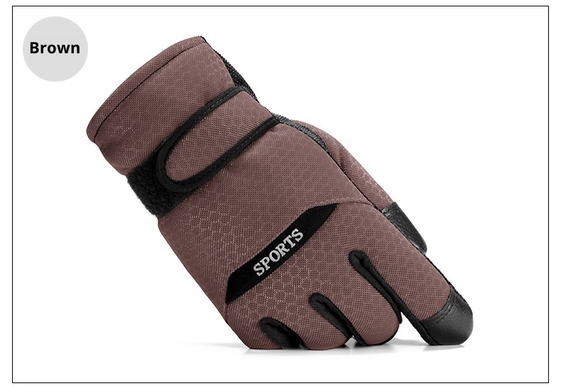 001 Guanti da sci da moto invernali da uomo in cotone, caldi, spessi, antivento, antifreddo, antiscivolo_voghion.com