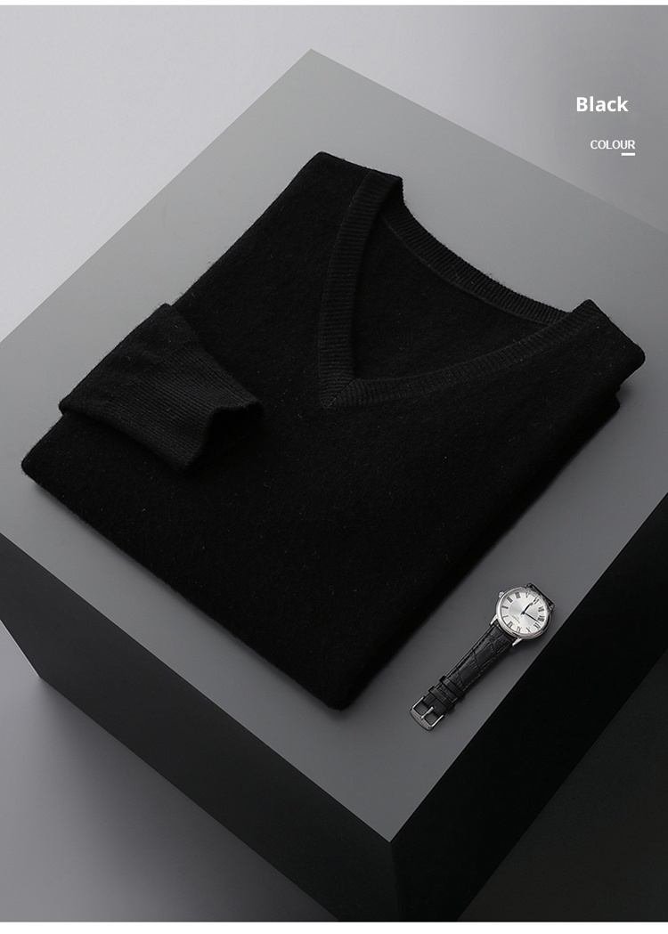 ragazzo ragazzo ragazzo autunno inverno nuovo 100% puro uomo scollo a V giovane maglia casual strato di base in lana maglione con scollo a cuore_voghion.com