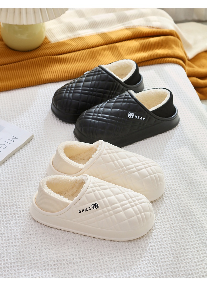 Zees New EVA Waterproof Cotton Men, Autumn And Winter Indoor Home Fleece-Lined Warm Non-Slip Soft Cushioning Plush Slippers_voghion.com