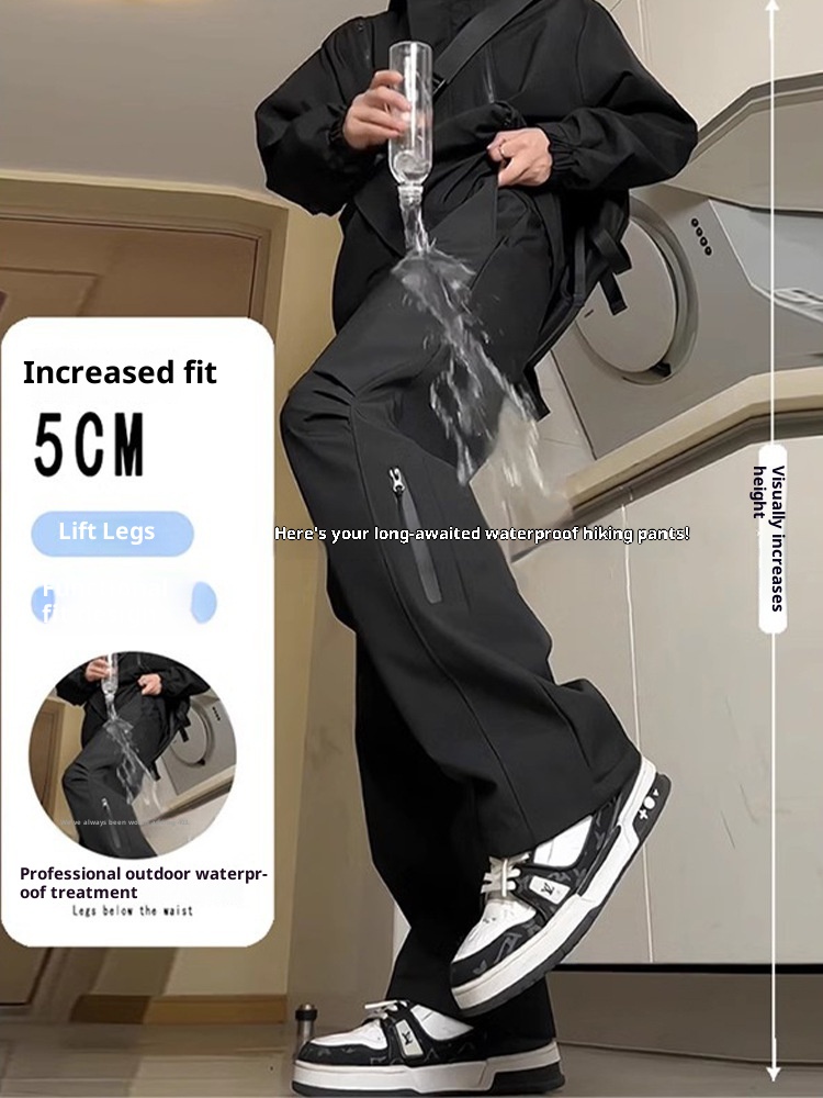 Pantaloni da trekking impermeabili antipioggia per uomo, autunnali e invernali, foderati in pile, funzionali in stile americano_voghion.com