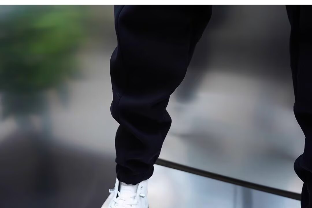 Pantalon de jogging décontracté et tendance pour homme, couleur unie, style printemps, élastique et polyvalent, noir_voghion.com
