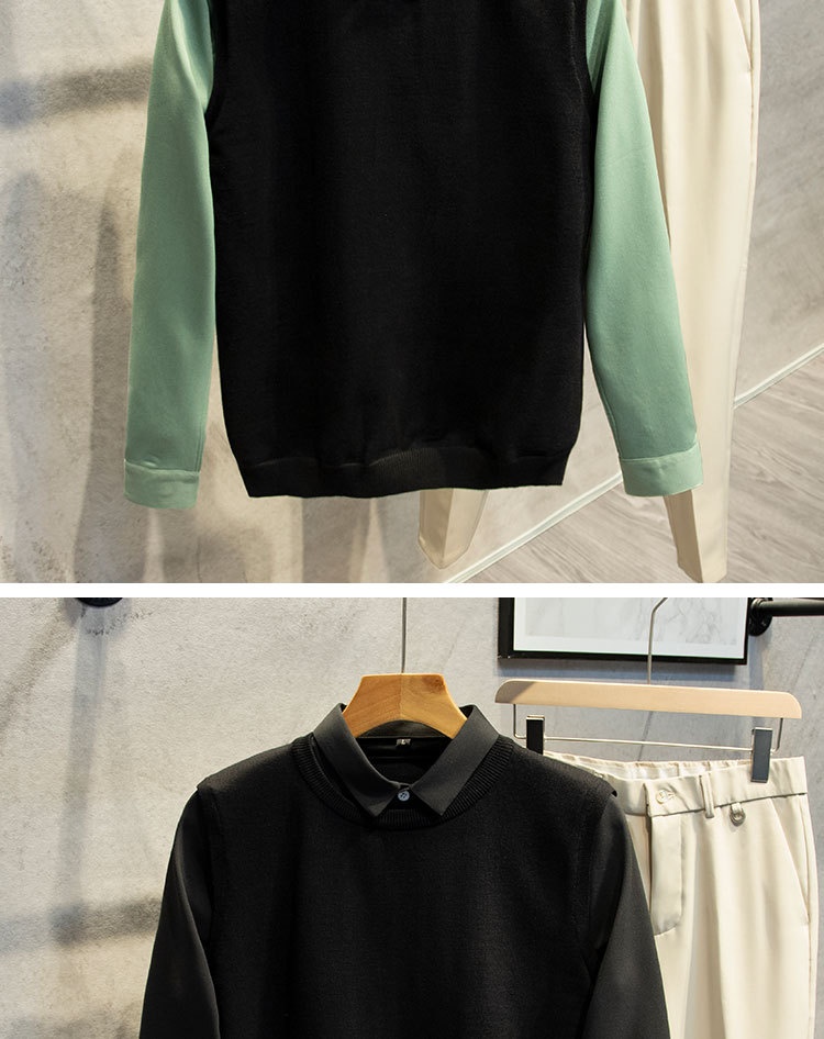 boy Boy Boy Boy Spring And Autumn Two-Piece Sweater Knitted Vest For Men Trendy 2025 New Fashion Casual Jacket Men's Clothing_voghion.com