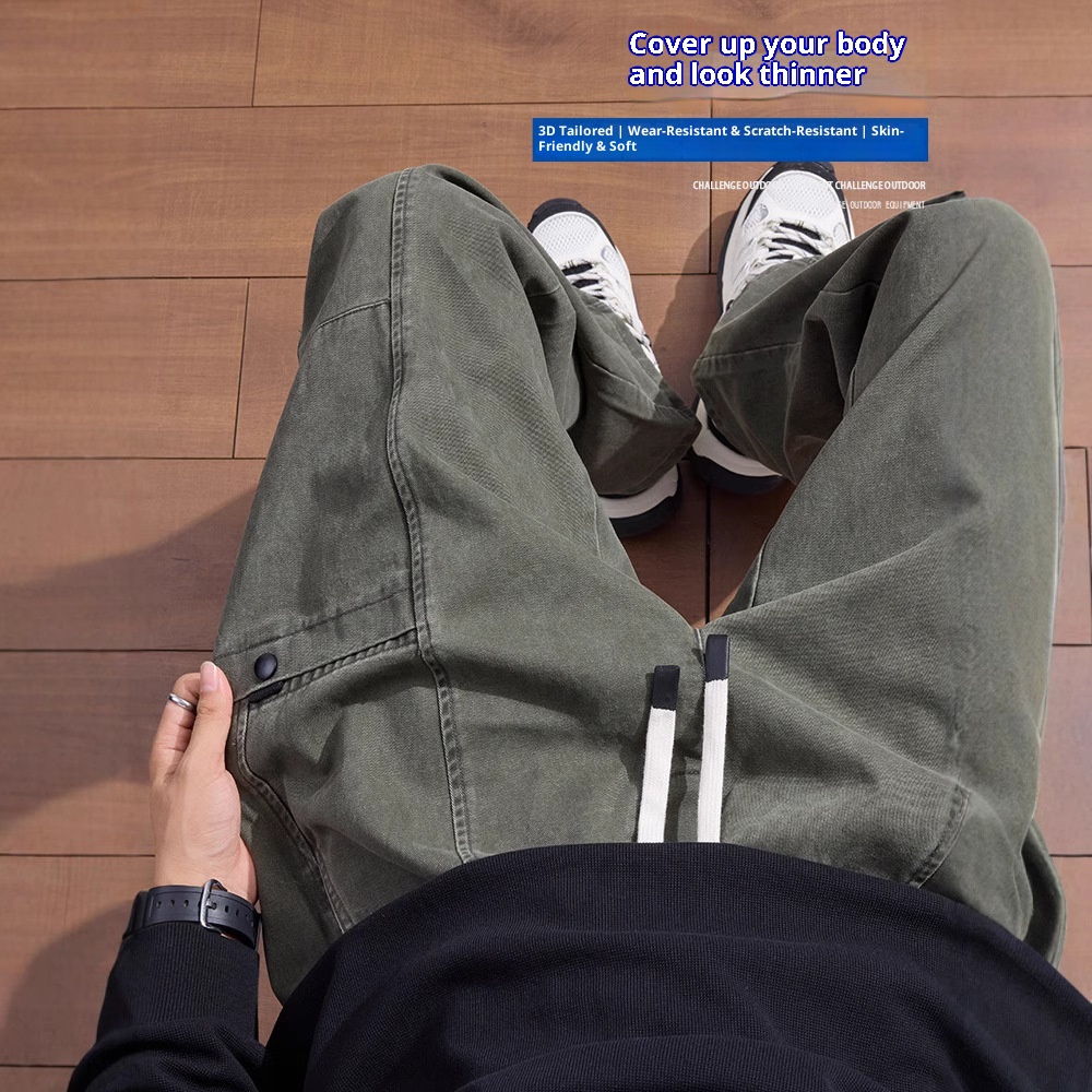 boy American Style Cleanfit Logging Work Men's Spring And Autumn 2025 New Loose Straight Casual Wide-Leg Pants_voghion.com