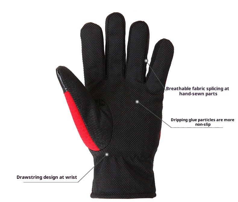 001 Guanti da sci da moto invernali da uomo in cotone, caldi, spessi, antivento, antifreddo, antiscivolo_voghion.com