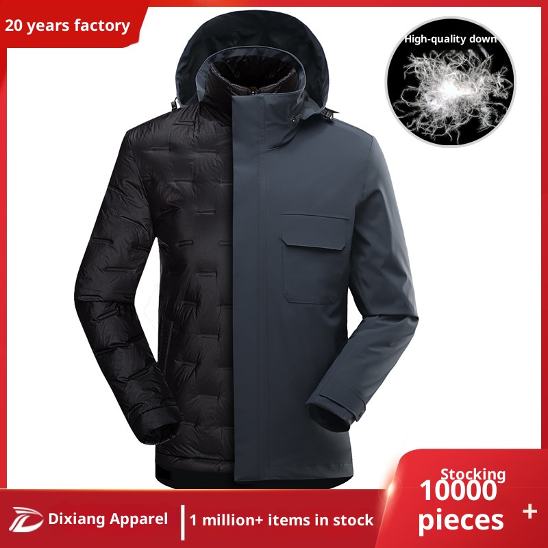 boy Boy 3-in-1 Detachable Warm Down Mountaineering Wholesale Windproof Waterproof Men's Ski Jacket Cold-Proof_voghion.com