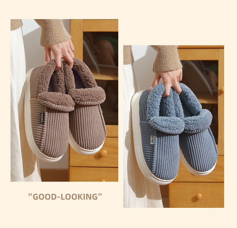 Zees Plush Warm Shoes Men Winter Outdoor Wear Middle-aged And Elderly Home Indoor Thick-soled Non-slip Closed-back Cotton_voghion.com