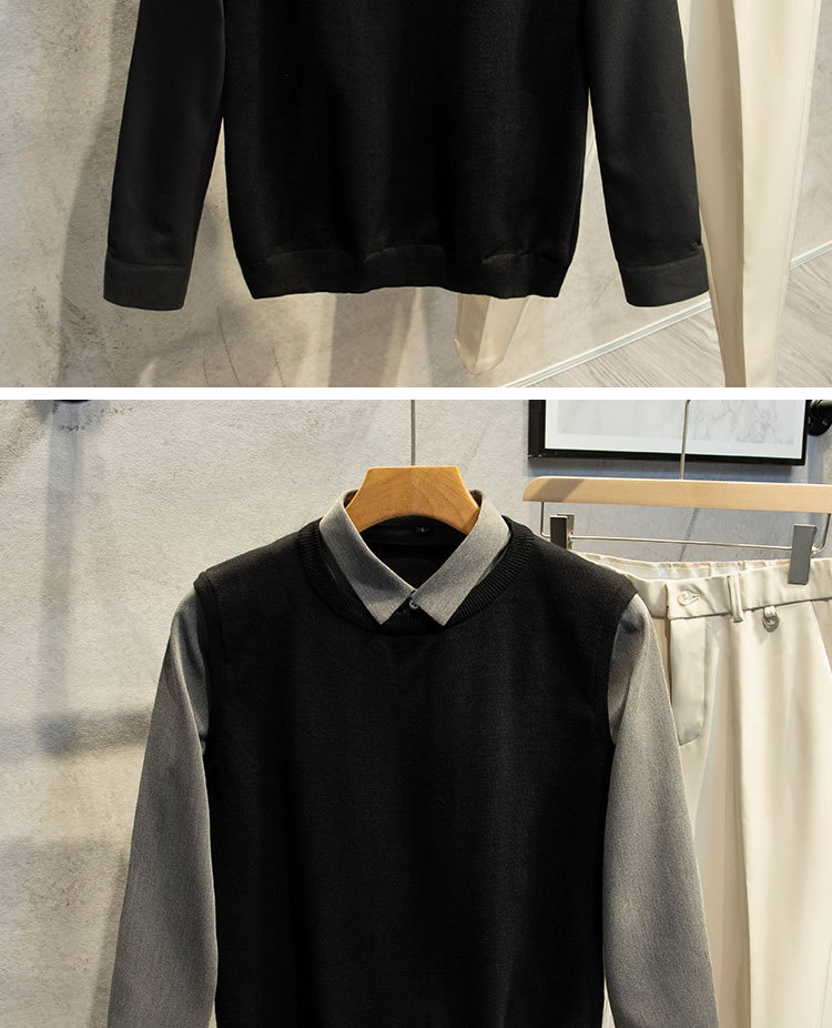 boy Boy Boy Boy Spring And Autumn Two-Piece Sweater Knitted Vest For Men Trendy 2025 New Fashion Casual Jacket Men's Clothing_voghion.com