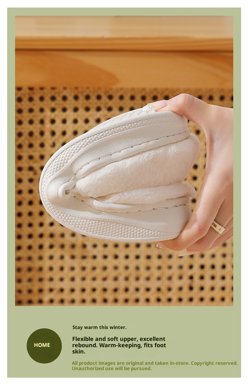 Zees Dikke Zool Stap Comfort Heren Binnen Warm Antislip Cartoon Katoen Winter Thuis Harige Pantoffels Dames_voghion.com