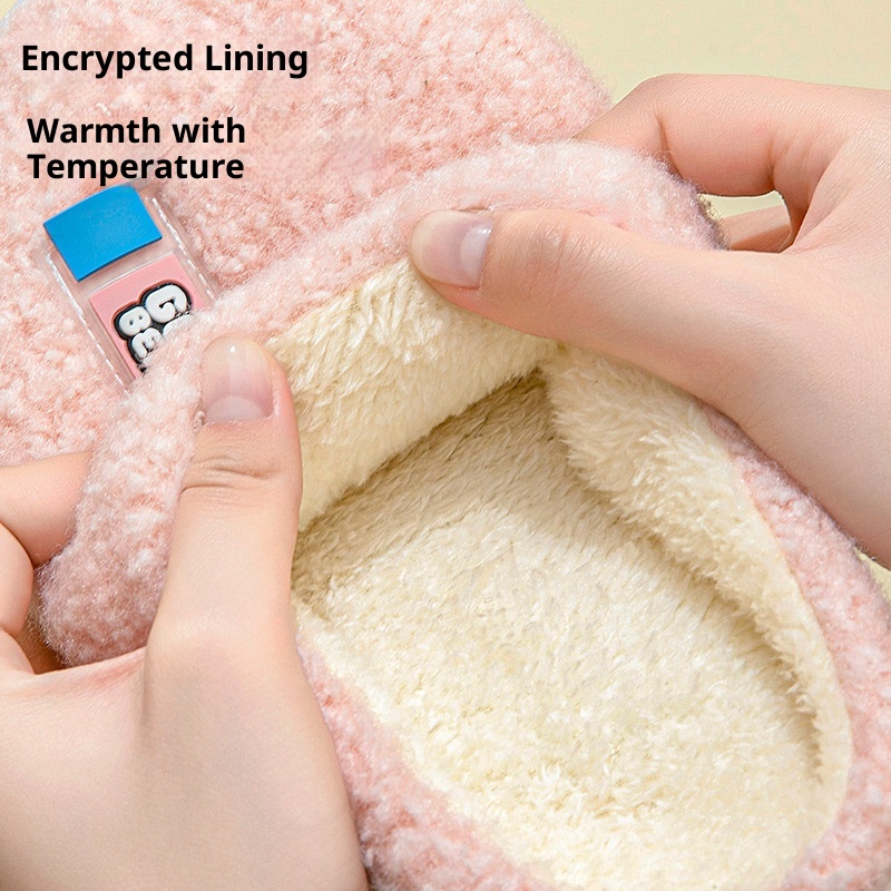 Zees Women's With Fleece Lining, Thickened For Home Use, Autumn And Winter Indoor Warmth, Thick Sole, Non-Slip, Closed Heel,_voghion.com