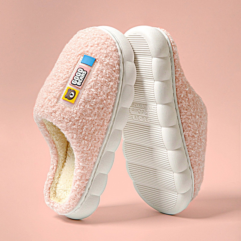 Zees Women's With Fleece Lining, Thickened For Home Use, Autumn And Winter Indoor Warmth, Thick Sole, Non-Slip, Closed Heel,_voghion.com