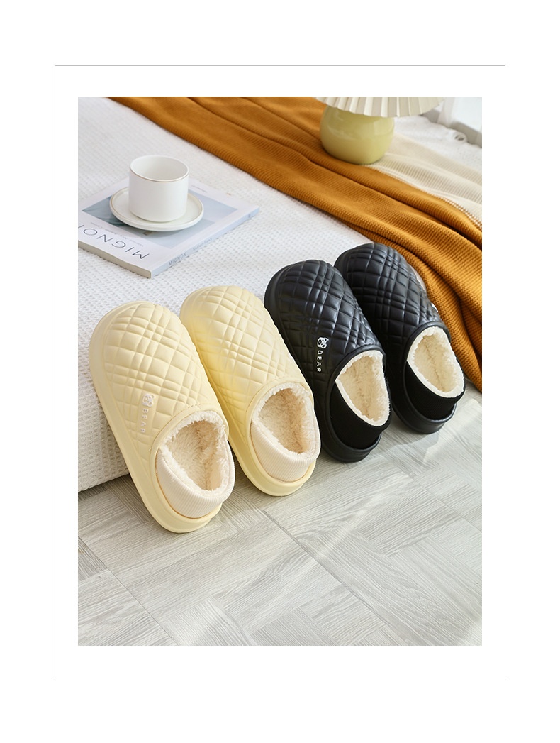 Zees New EVA Waterproof Cotton Men, Autumn And Winter Indoor Home Fleece-Lined Warm Non-Slip Soft Cushioning Plush Slippers_voghion.com