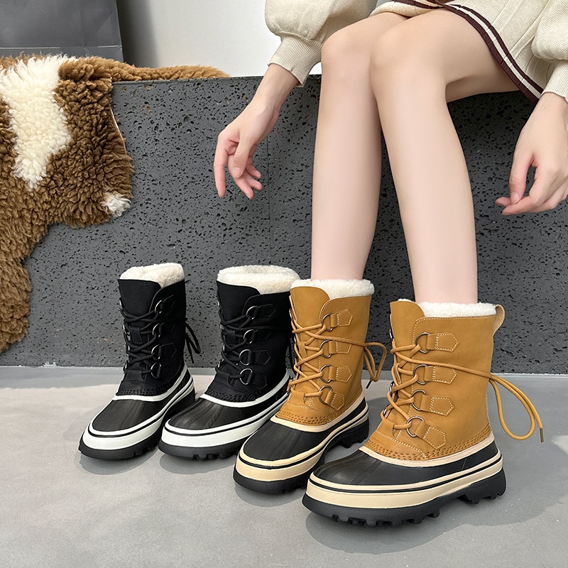 Chaussures de randonnée Zees Outdoor imperméables, antidérapantes, à lacets, pour femmes, collection hiver 2025, en cuir véritable, idéales pour la chasse au canard, résistantes au froid et chaudes._voghion.com