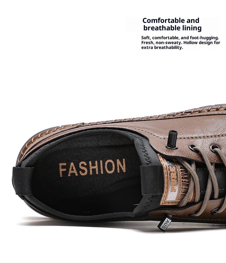 Voyage Voyage 2024 Spring And Autumn New Men's Casual Shoes Handmade Leather Soft Sole Slip-On Loafers 1102_voghion.com