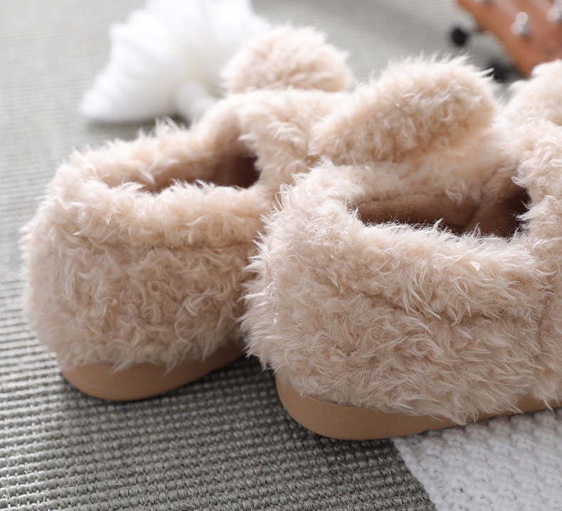 Zees 2021 Winter Flat Warm Thick Sole Closed Heel Non-Slip Maternity Shoes For Women Students Cute Cotton Slippers_voghion.com