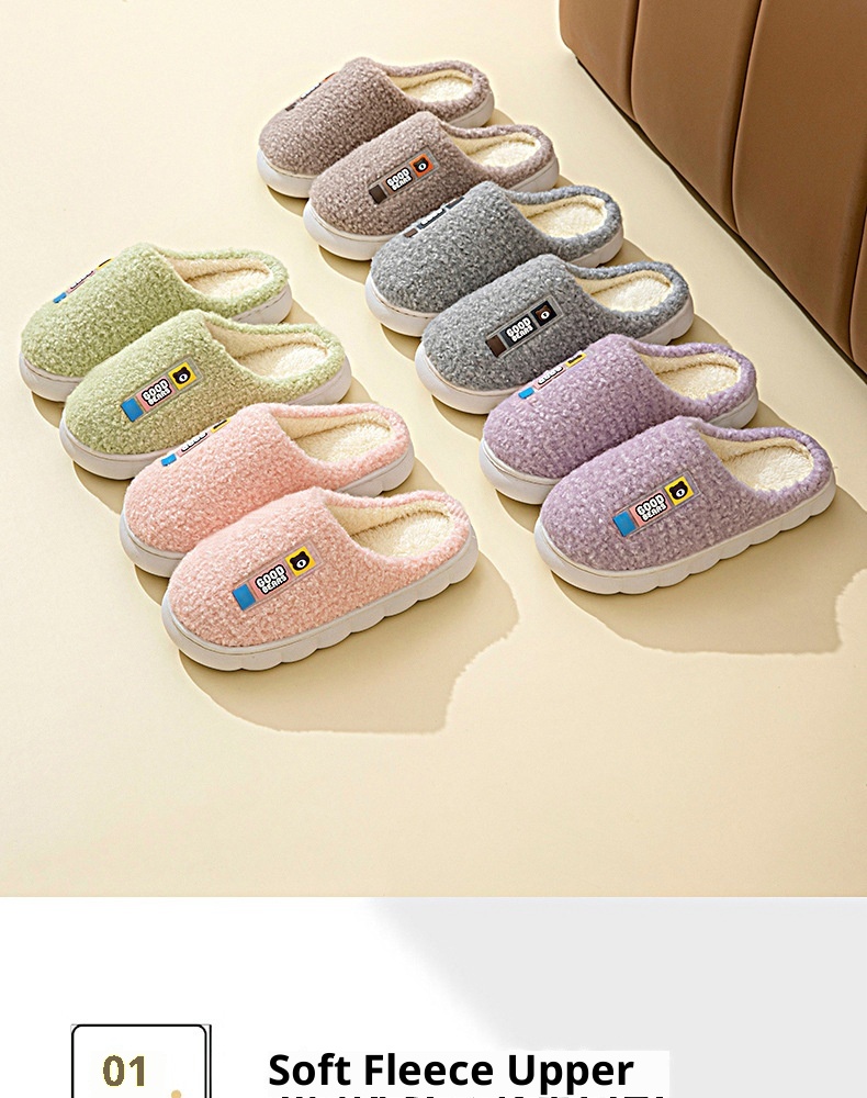 Zees Women's With Fleece Lining, Thickened For Home Use, Autumn And Winter Indoor Warmth, Thick Sole, Non-Slip, Closed Heel,_voghion.com