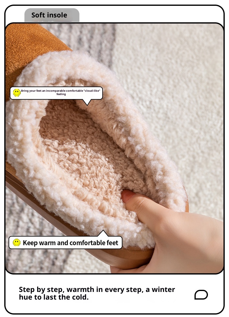 Zees New Cross-Border Foreign Trade Men Winter Fleece-Lined Warm Home Shoes Non-Slip Lamb Wool Cotton Slippers For Women_voghion.com