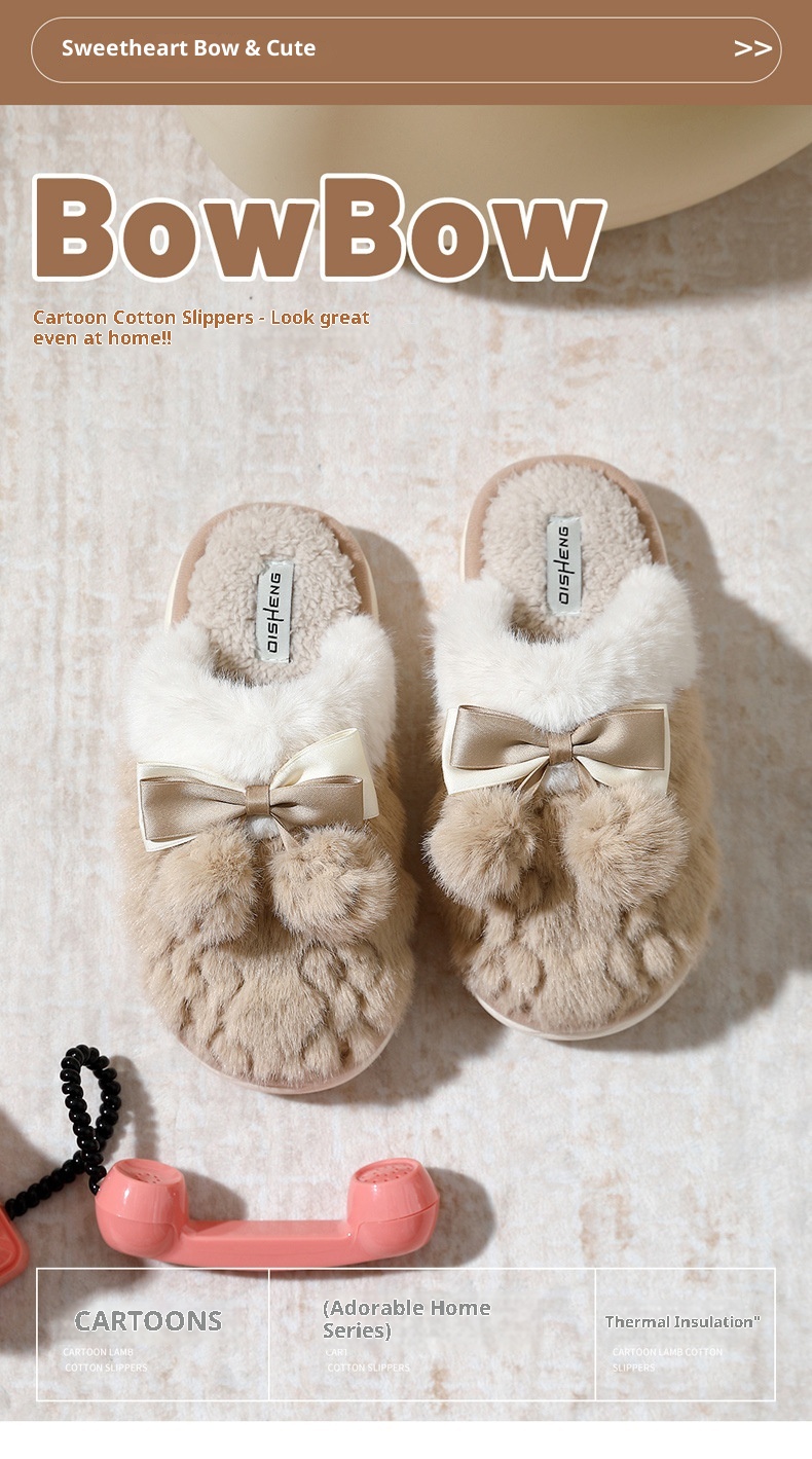 Zees Cute Women, Autumn And Winter 2024 New Indoor Warm Non-Slip Bedroom Home Cotton Slippers For Men_voghion.com