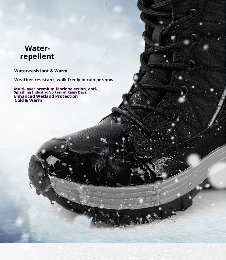 Zees Women's Boots With Fleece Lining, Thickened, Subzero Cold Resistant, Thick Sole, Waterproof, Non-Slip, Northeastern_voghion.com