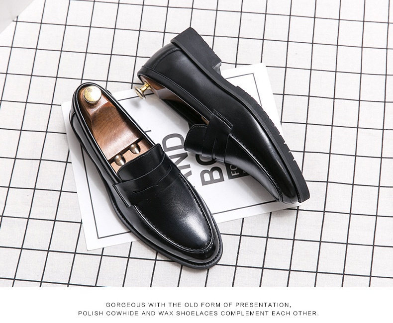 Voyage Voyage Summer Soft Surface Loafers Men's Slip-On Business Casual Thick-Soled Leather Groomsmen Shoes_voghion.com