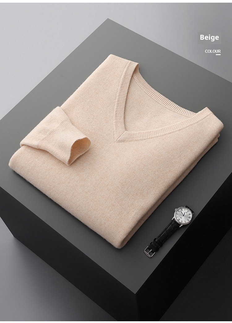 ragazzo ragazzo ragazzo autunno inverno nuovo 100% puro uomo scollo a V giovane maglia casual strato di base in lana maglione con scollo a cuore_voghion.com