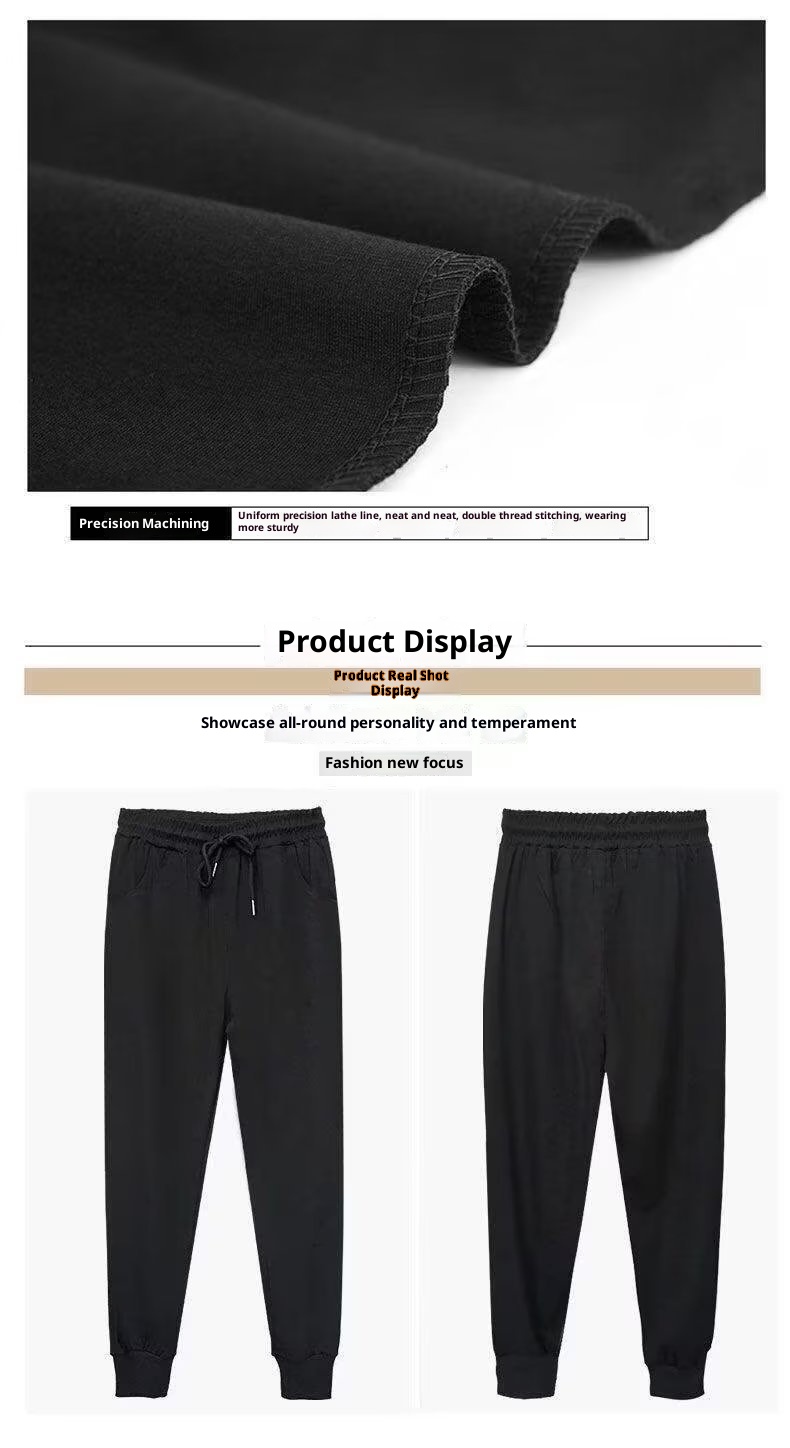 boy Men's Autumn Thin Casual Harem Nine-point Pants Trendy Versatile Slim Fit Skinny Jogger Sweatpants_voghion.com