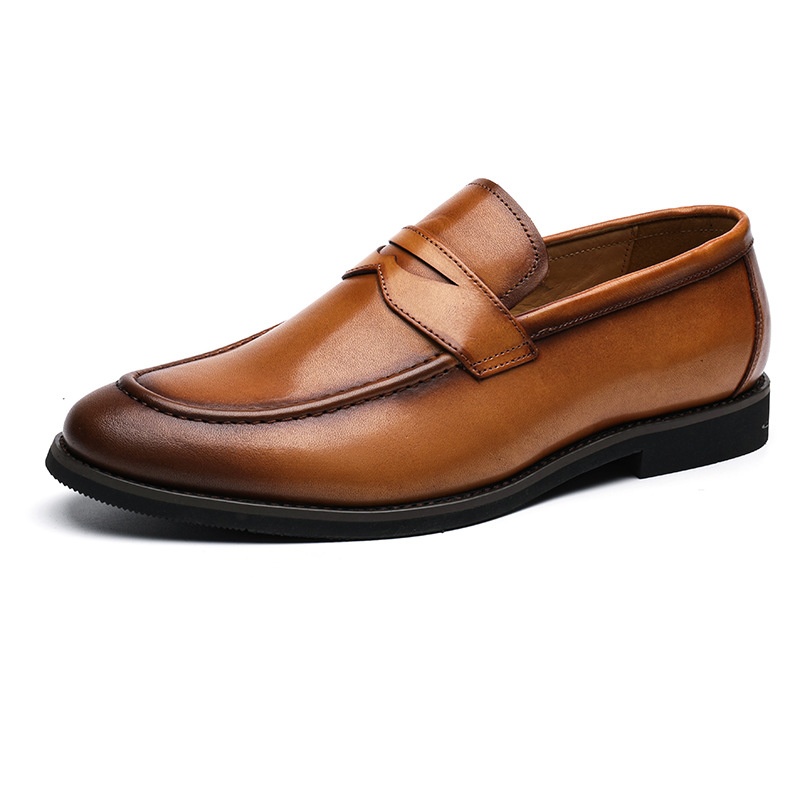 Voyage Voyage Summer Business Casual Thick-Soled Loafers Genuine Leather Slip-On Shoes Men's Top Layer Cowhide_voghion.com