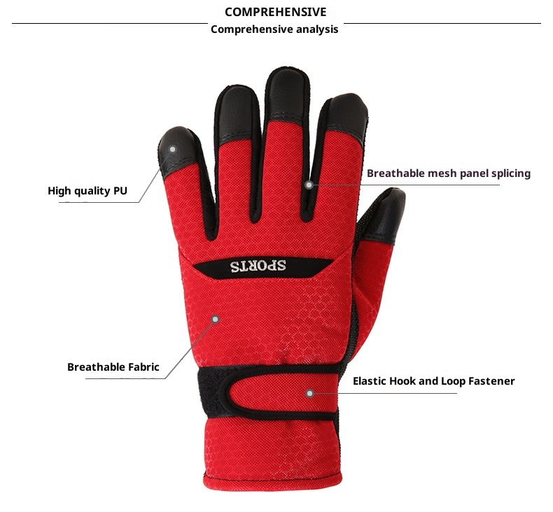 001 Guanti da sci da moto invernali da uomo in cotone, caldi, spessi, antivento, antifreddo, antiscivolo_voghion.com