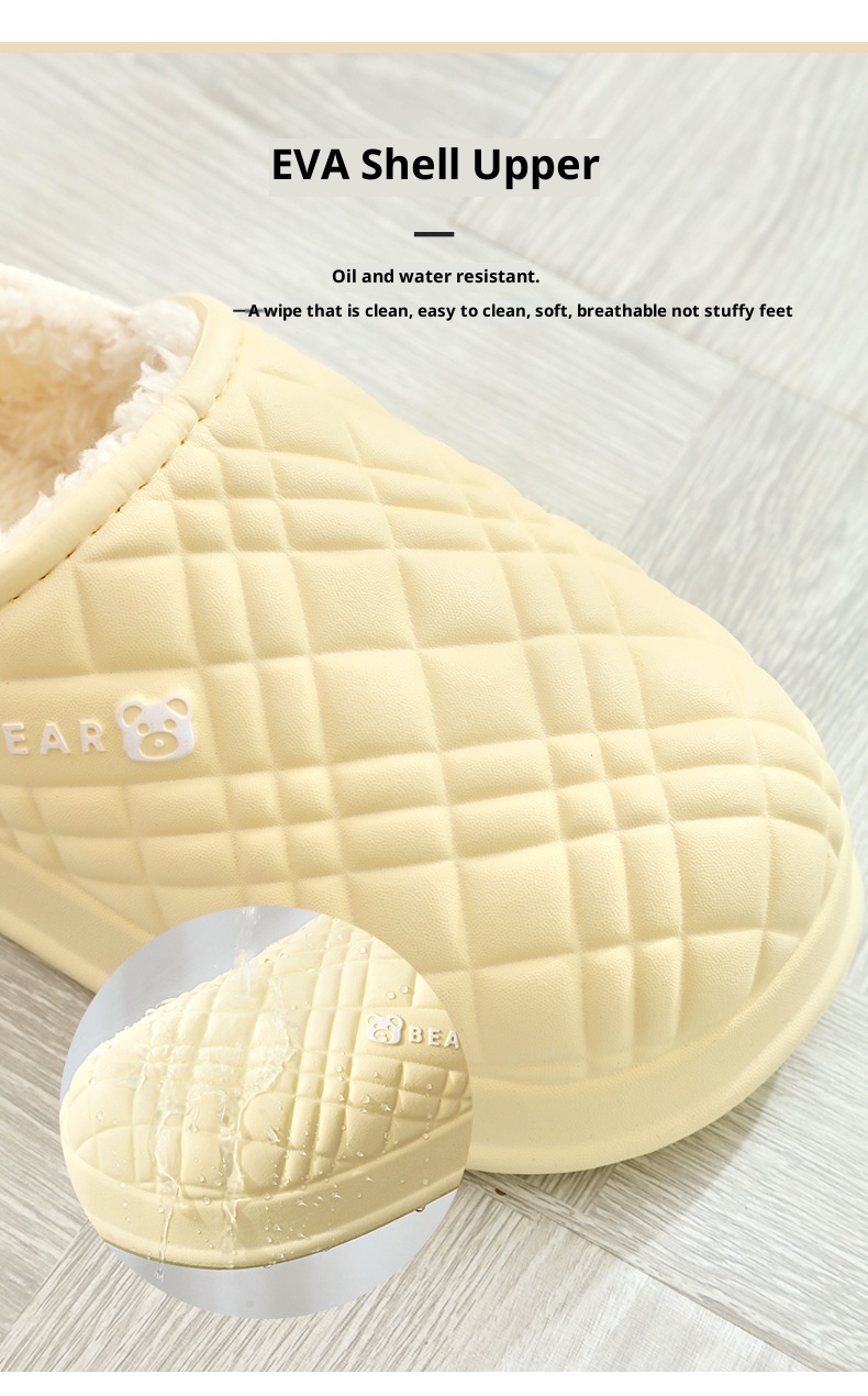 Zees New EVA Waterproof Cotton Men, Autumn And Winter Indoor Home Fleece-Lined Warm Non-Slip Soft Cushioning Plush Slippers_voghion.com