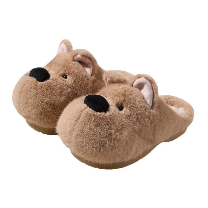 Zees Qidan Shoes Factory Cartoon Cotton For Women Winter Cute Puppy Home Indoor Plush Warm Non-Slip Furry Slippers_voghion.com