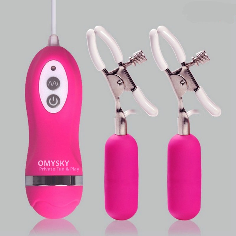 Morsetti per capezzoli shocking con punta di bellezza privata, vibratore a 10 frequenze, impermeabile, per donna_voghion.com