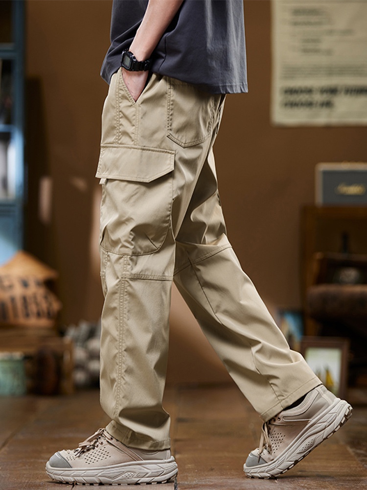 Pantalón cargo retro americano para hombre, estilo urbano, de moda, largo, casual, de marca, primavera/otoño._voghion.com