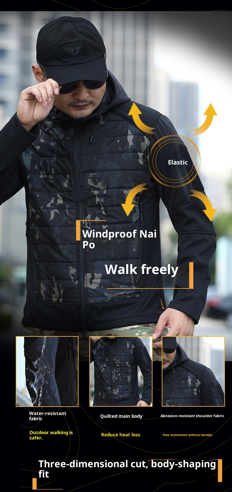 boy Boy Angken Autumn Winter Xuanwu Outdoor Tactical Cotton Men Warm Windproof Waterproof Camouflage Jacket Commuter Coat_voghion.com