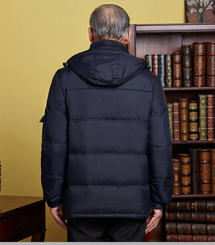 Veste pour homme d'âge mûr et senior avec col amovible, doudoune épaisse et décontractée pour l'hiver, style grand-père, grande taille._voghion.com