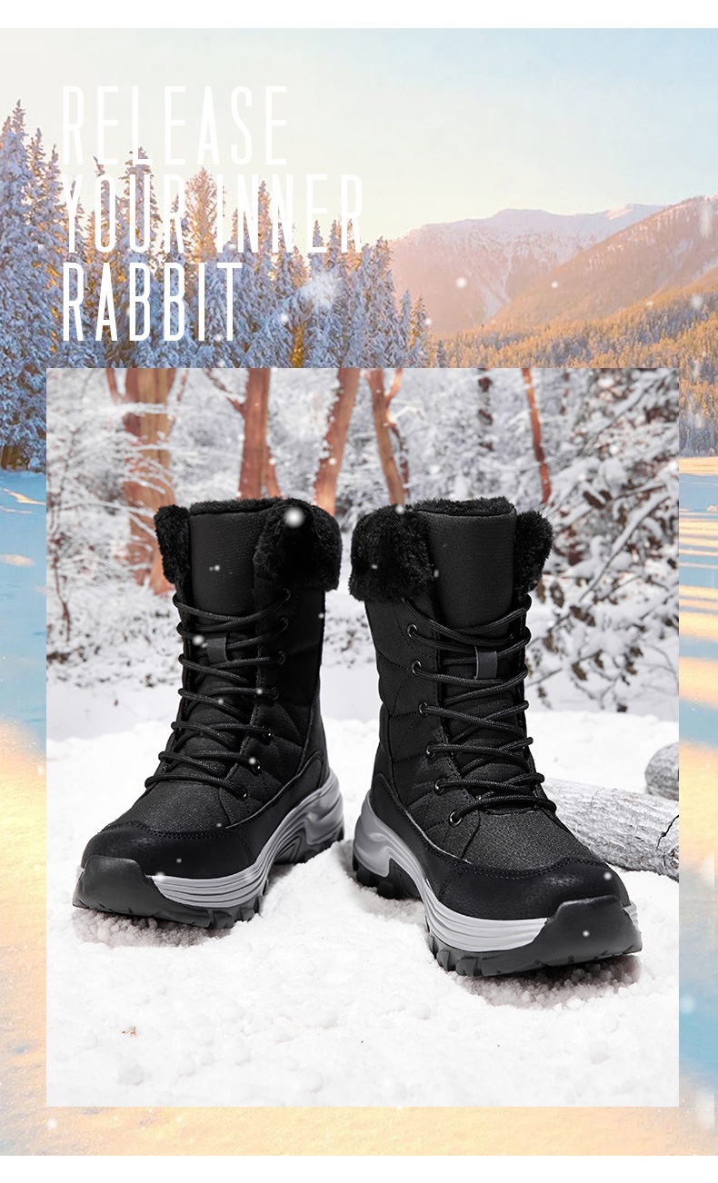 Zees Women's Boots With Fleece Lining, Thickened, Subzero Cold Resistant, Thick Sole, Waterproof, Non-Slip, Northeastern_voghion.com