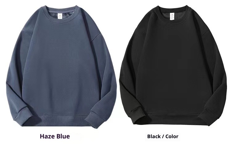 Sweat-shirt d'hiver en polaire épaisse pour homme, couleur unie, chaud, col rond, grandes tailles, coupe ample, impression personnalisée_voghion.com