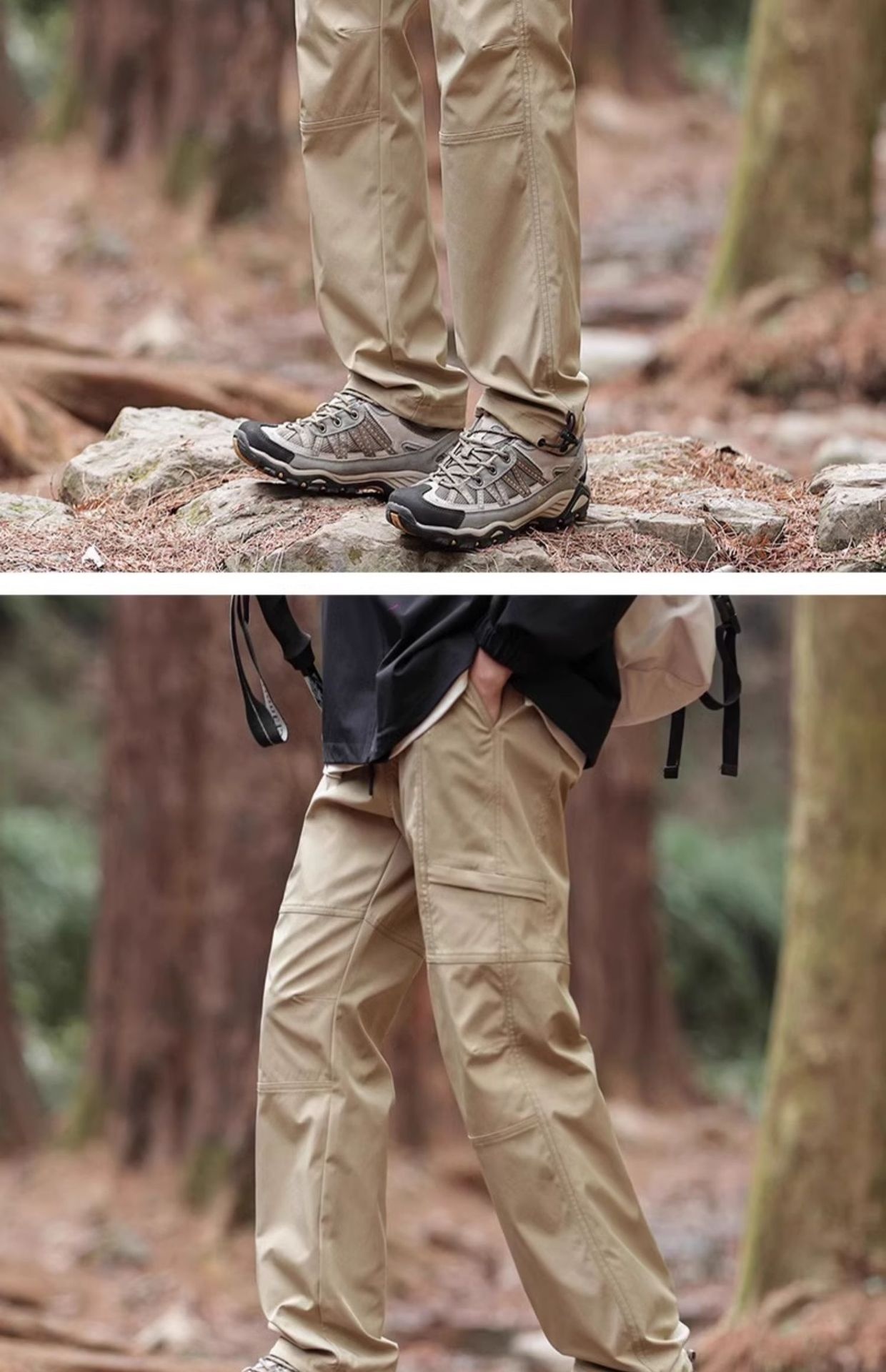 Pantalon cargo décontracté en polaire molletonnée HJCAMEL Outdoor Hiking pour homme, automne-hiver 2024_voghion.com