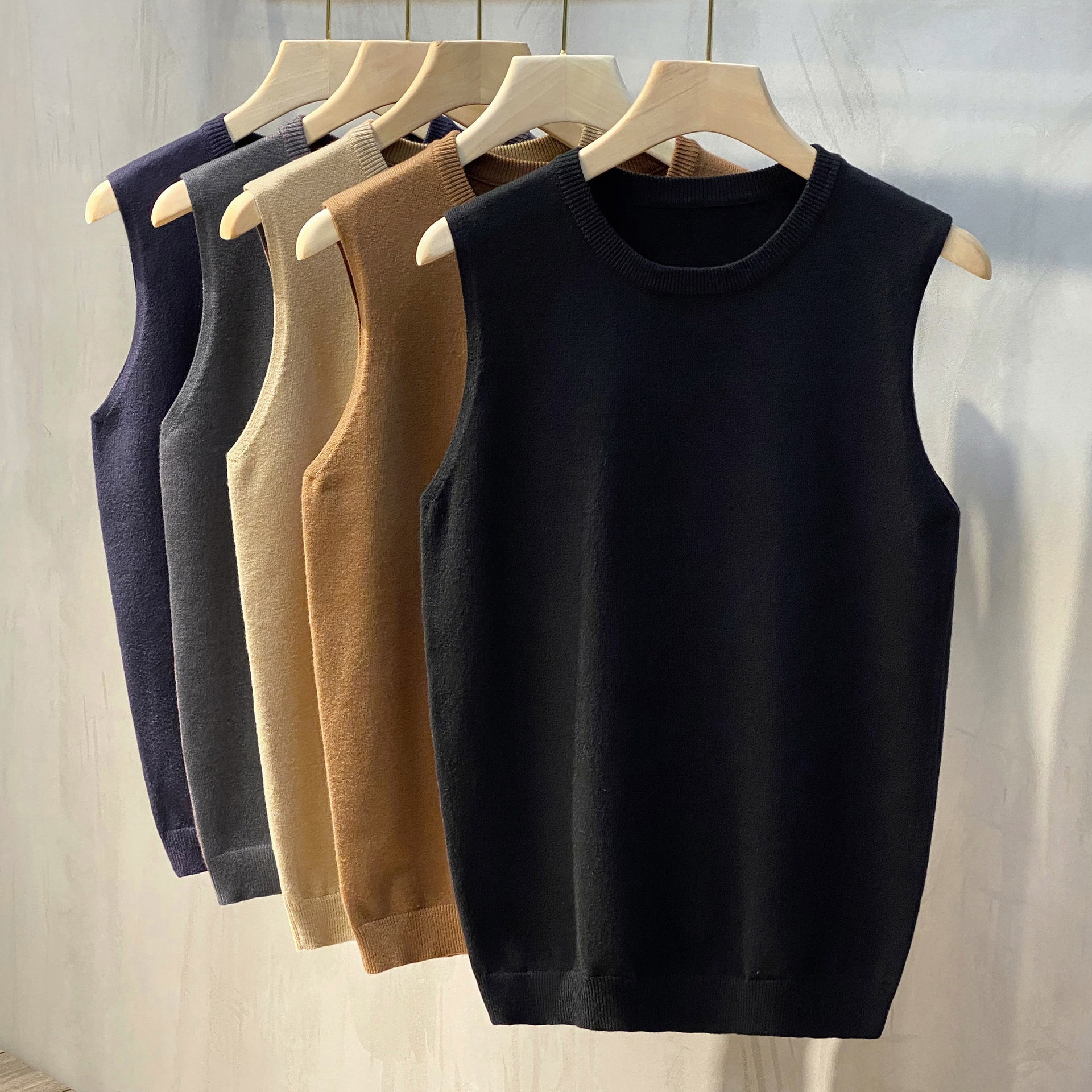 ragazzo Ragazzo Ragazzo Ragazzo 2022 Autunno Inverno Nuovo Senza Maniche Lavorato a Maglia Stile Coreano Leggero Maturo Casuale Largo Girocollo Maglione Gilet Per Uomo_voghion.com