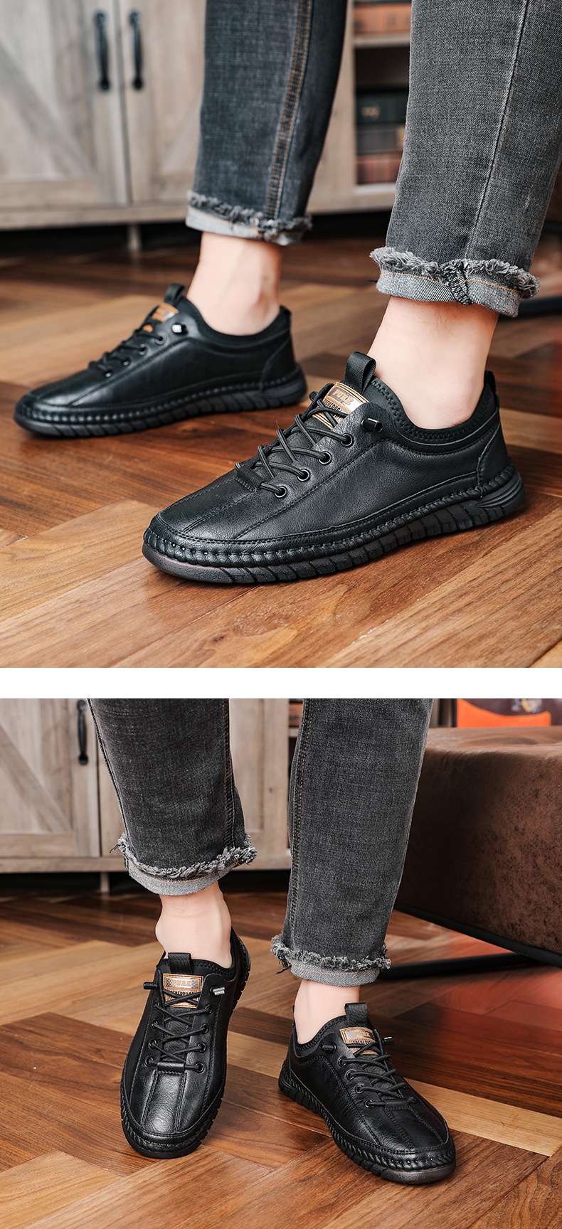 Voyage Voyage 2024 Spring And Autumn New Men's Casual Shoes Handmade Leather Soft Sole Slip-On Loafers 1102_voghion.com