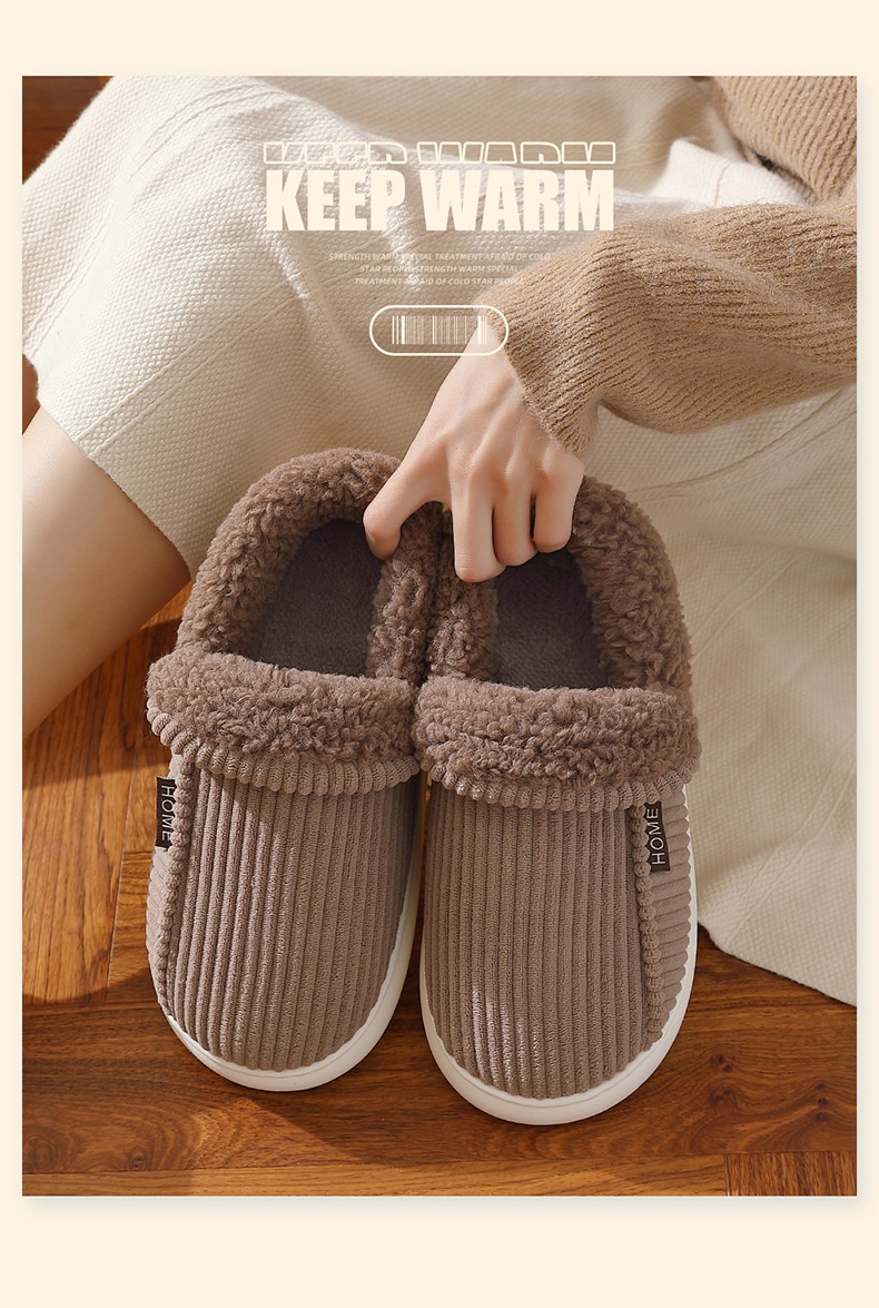 Zees Plush Warm Shoes Men Winter Outdoor Wear Middle-aged And Elderly Home Indoor Thick-soled Non-slip Closed-back Cotton_voghion.com