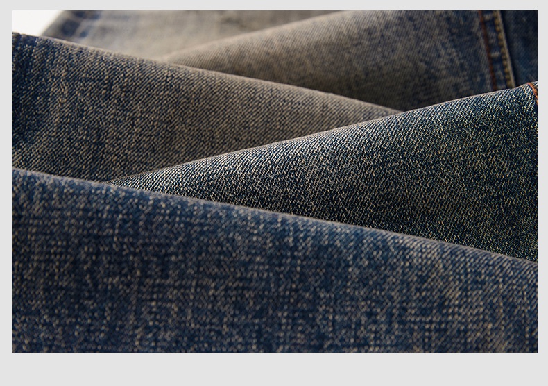 Jean homme rouge à oreilles, coupe ample, droit, extensible, décontracté, délavé, automne-hiver._voghion.com