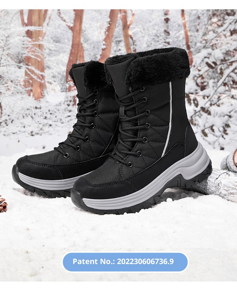 Zees Women's Boots With Fleece Lining, Thickened, Subzero Cold Resistant, Thick Sole, Waterproof, Non-Slip, Northeastern_voghion.com