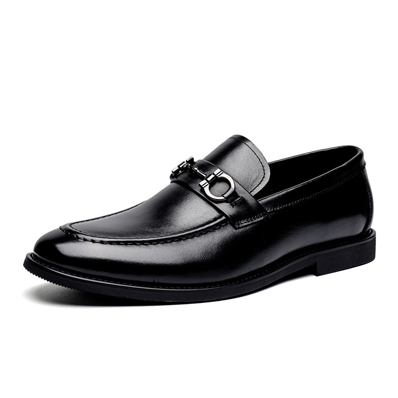 Voyage Voyage Summer Business Casual Thick-Soled Loafers Genuine Leather Slip-On Shoes Men's Top Layer Cowhide_voghion.com