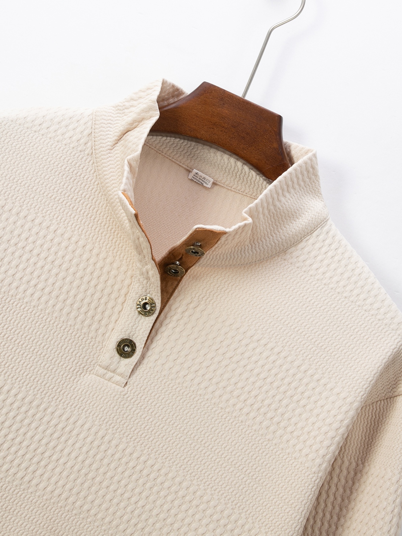 Polo décontracté à manches longues et col montant pour homme, collection printemps-automne 2025. Taille européenne._voghion.com