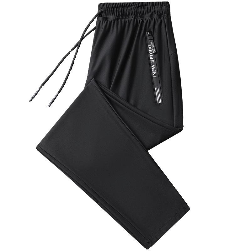 boy Ice Silk Men's Long Loose Large Size Straight Quick-Dry Elastic Running Casual Sports Pants Versatile_voghion.com