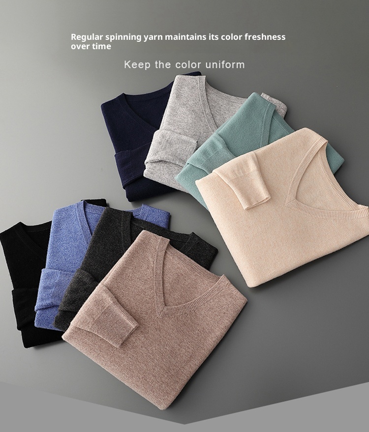 ragazzo ragazzo ragazzo autunno inverno nuovo 100% puro uomo scollo a V giovane maglia casual strato di base in lana maglione con scollo a cuore_voghion.com