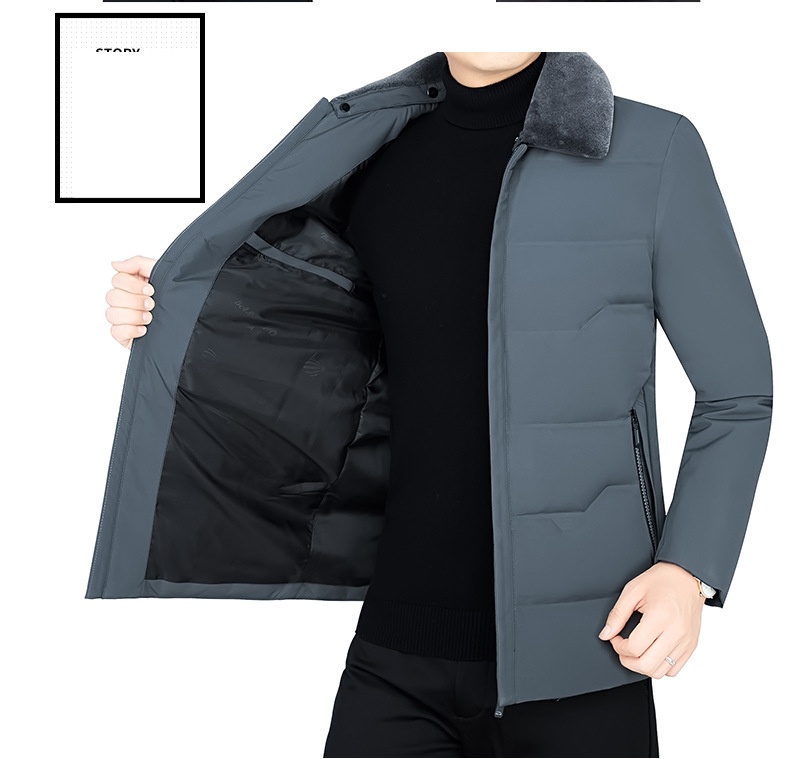boy New 90 White Duck Down Jacket For Men, Short Winter Coat With Thickened Wool Collar, Wholesale Available_voghion.com