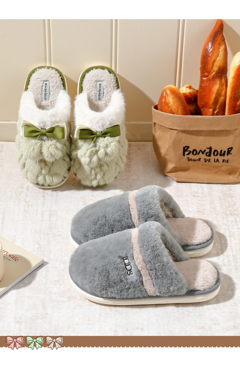 Zees Cute Women, Autumn And Winter 2024 New Indoor Warm Non-Slip Bedroom Home Cotton Slippers For Men_voghion.com