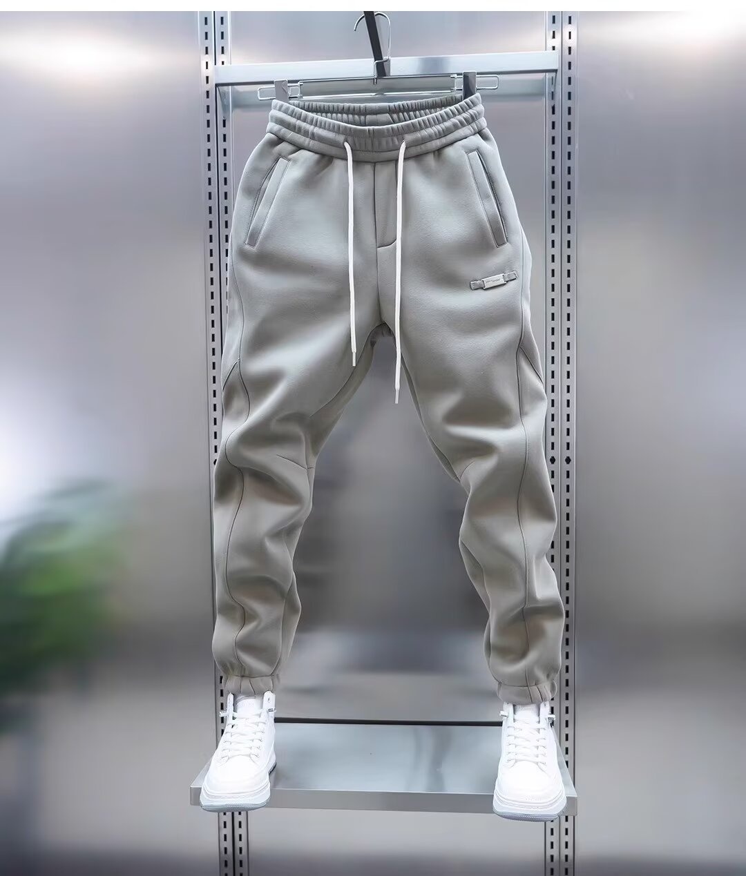 Pantalon de jogging décontracté et tendance pour homme, couleur unie, style printemps, élastique et polyvalent, noir_voghion.com