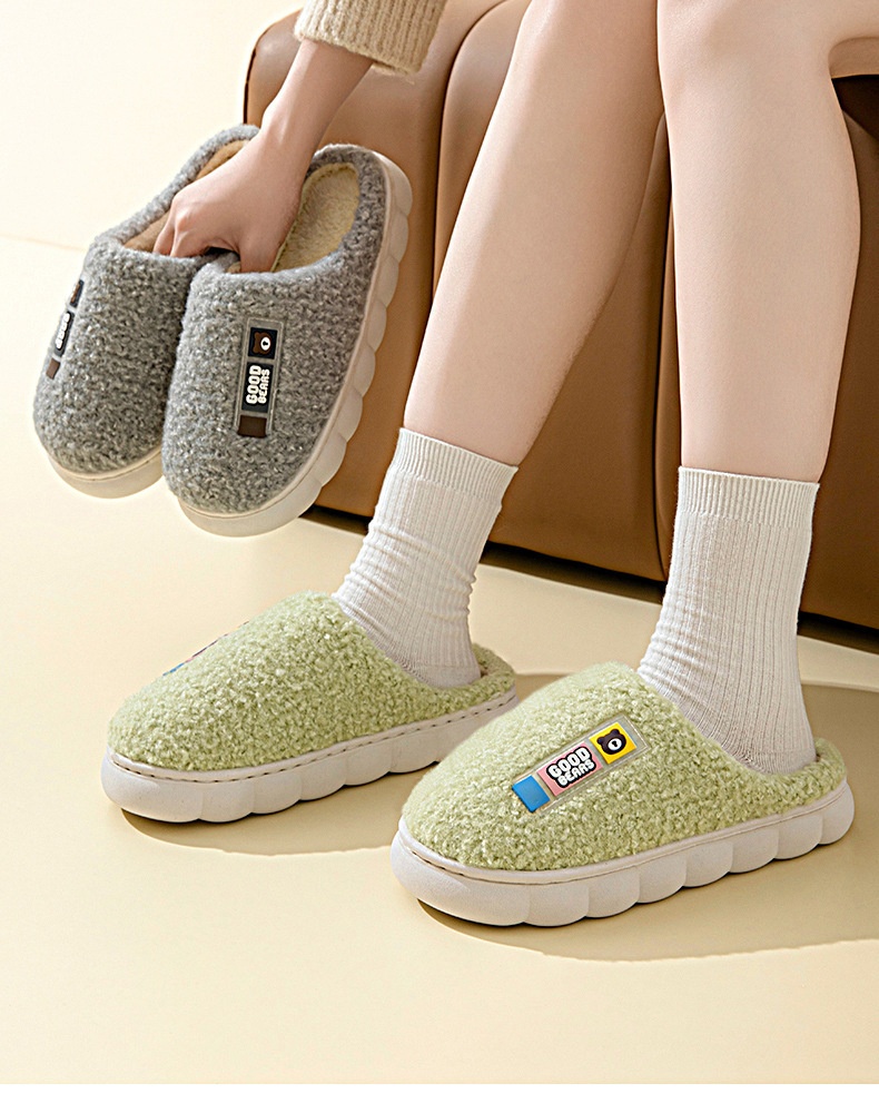 Zees Women's With Fleece Lining, Thickened For Home Use, Autumn And Winter Indoor Warmth, Thick Sole, Non-Slip, Closed Heel,_voghion.com